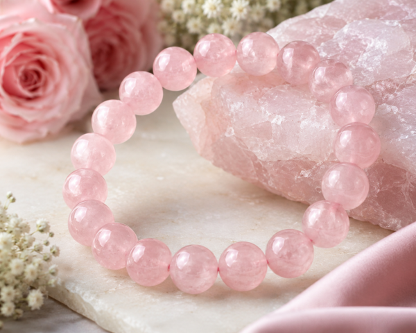Rose Quartz Natural Rose Quartz Bracelet – Stone of Love & Harmony